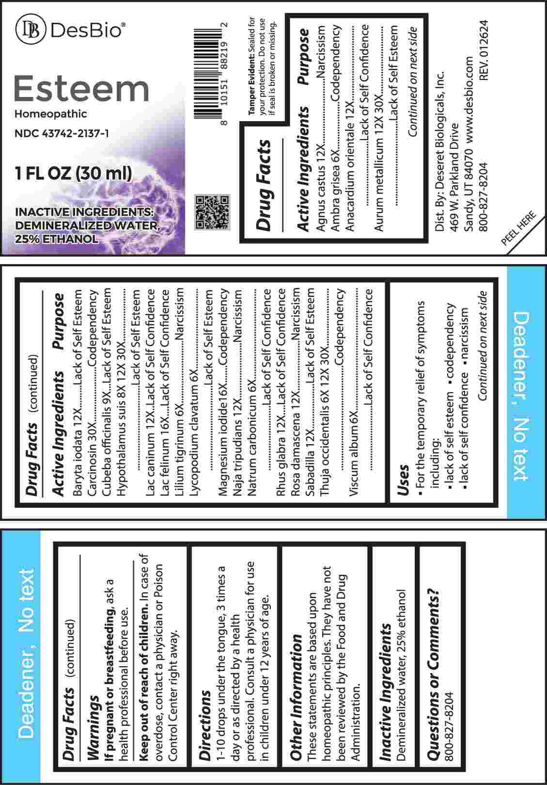 Esteem package label