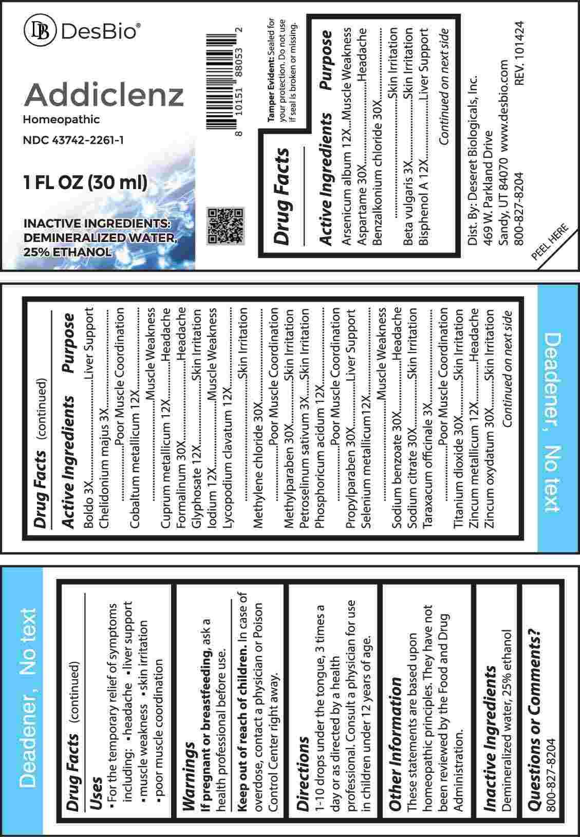 Addiclenz package label