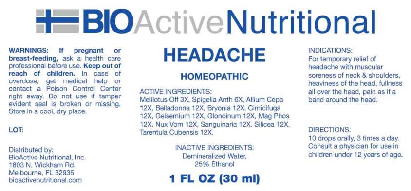 Headache package label