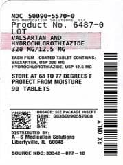 Valsartan and Hydrochlorothiazide package label