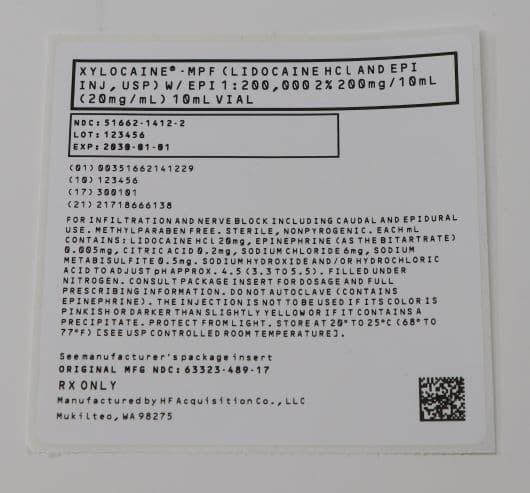 Lidocaine Hci and Epinephrine with Epinephrine package label