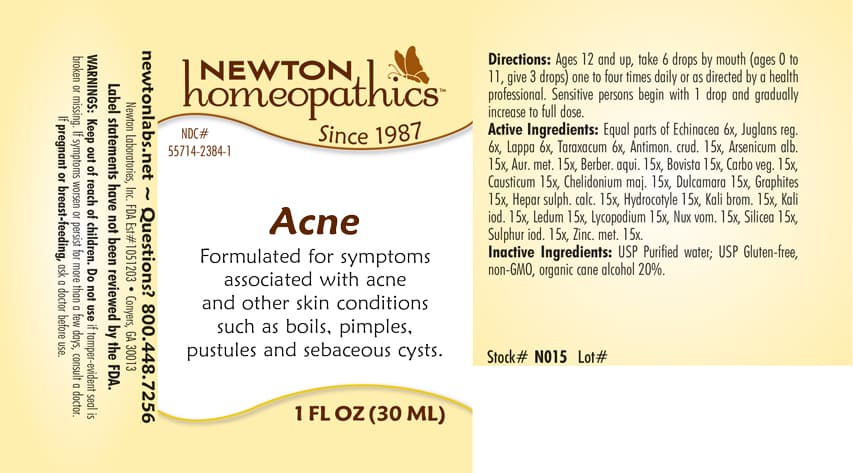 Acne package label