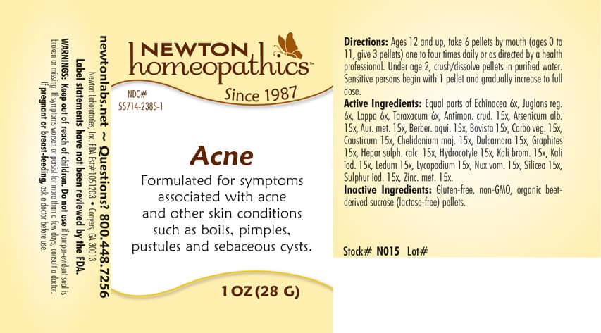 Acne package label