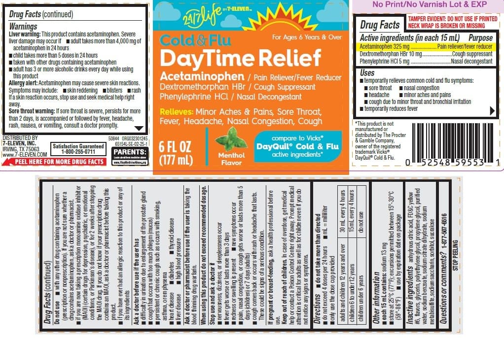 Daytime Cold and Flu Relief, 24-7 Life by 7-Eleven package label