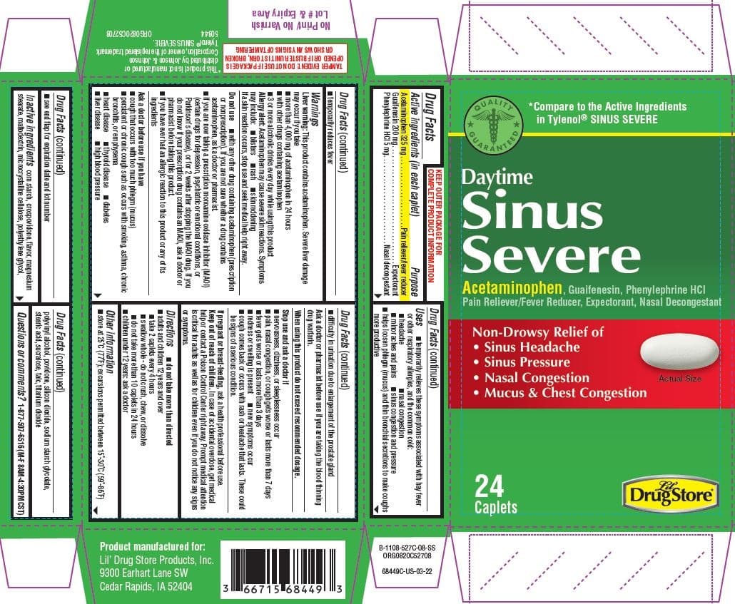 Daytime Sinus Severe package label
