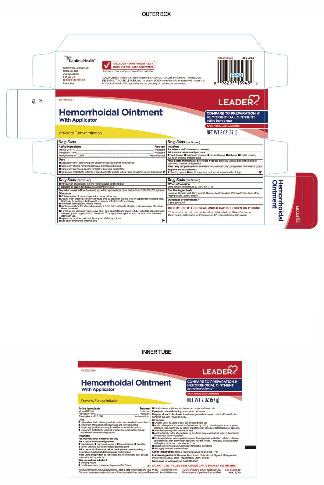 Hemorrhoidalointment package label