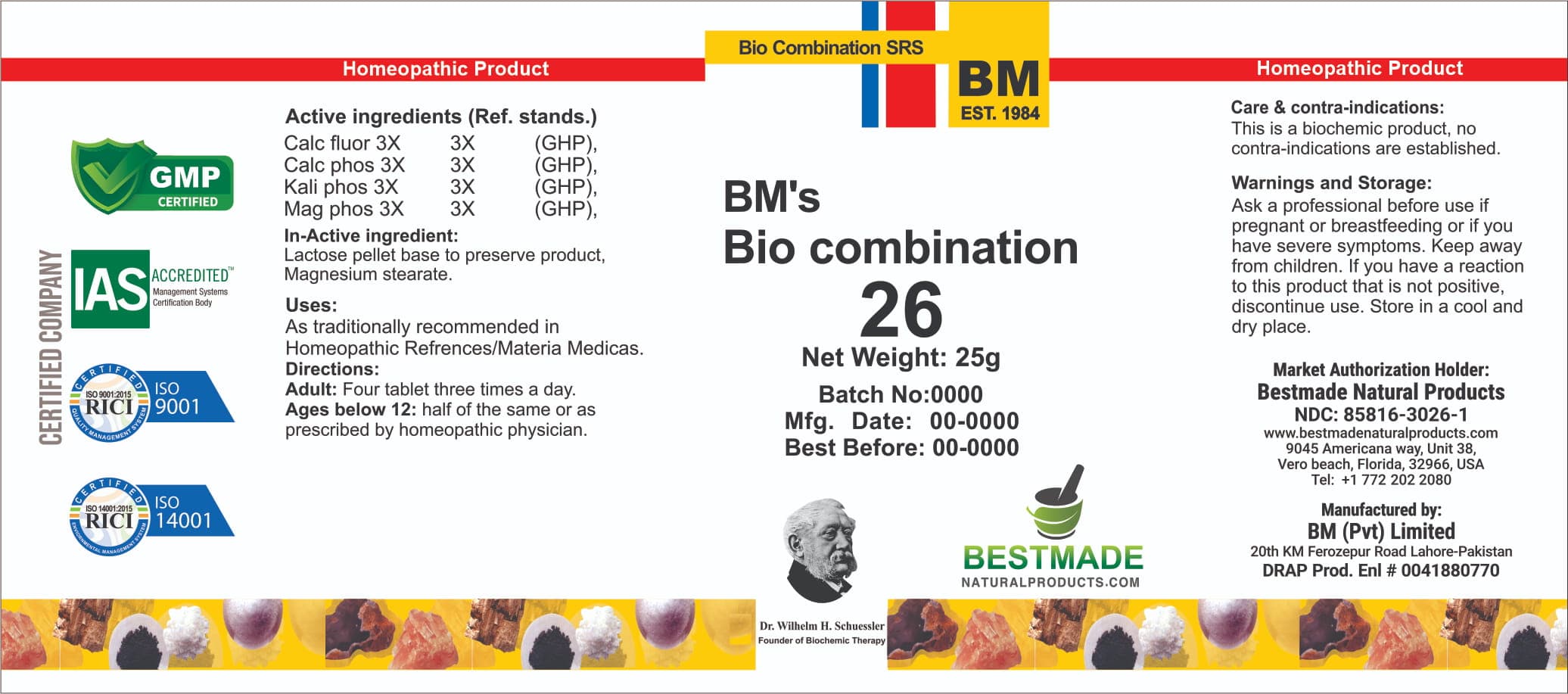 Bm Bio26 package label