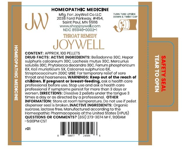Throat Remedy package label
