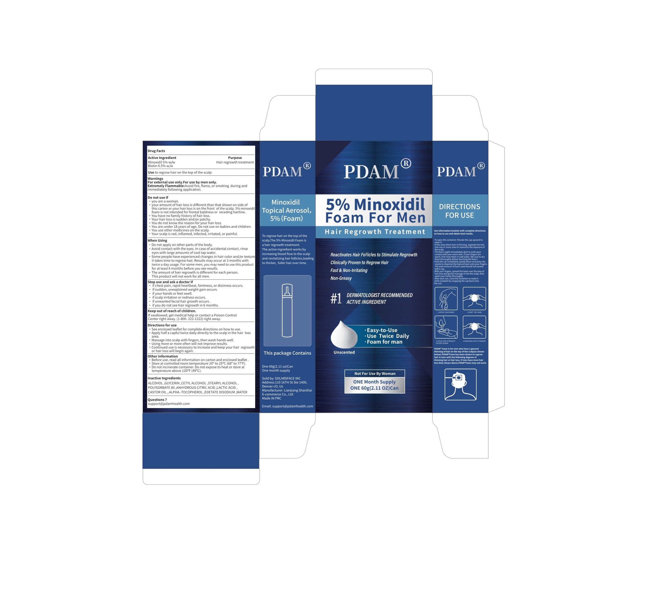 5% Minoxidil Hair Regrowth Foam — Reference image, actual packaging may vary