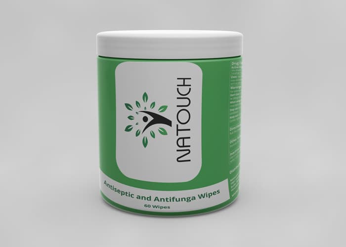 Natouch Antifungal Antiseptic Wipes — Reference image, actual packaging may vary