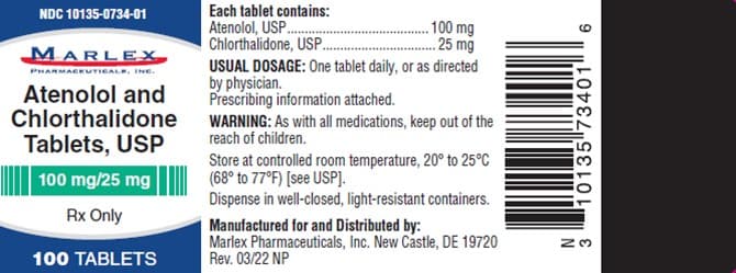 Atenolol and Chlorthalidone Tablet — Reference image, actual packaging may vary