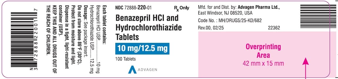Benazepril Hydrochloride and Hydrochlorothiazide — Reference image, actual packaging may vary