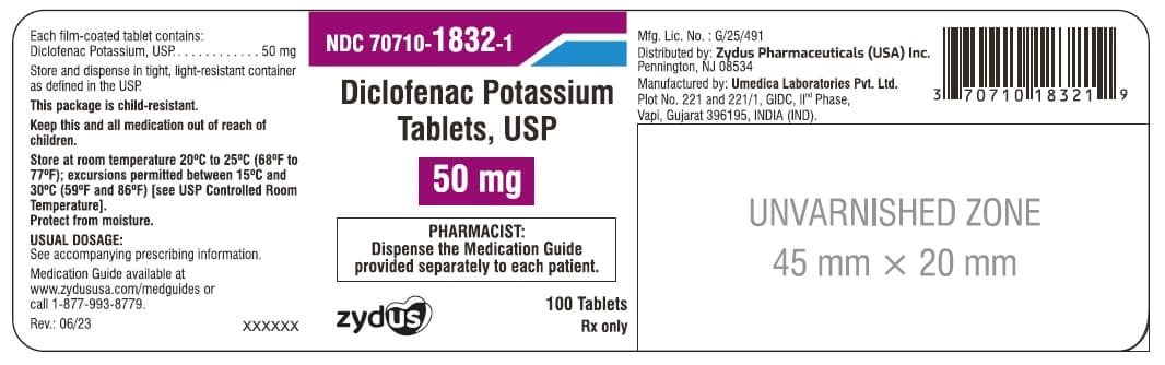 Diclofenac Potassium Tablets — Reference image, actual packaging may vary