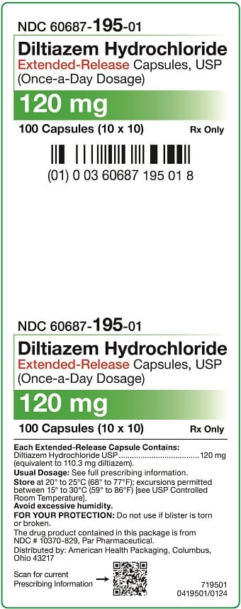 Diltiazem Hydrochloride Extended Release — Reference image, actual packaging may vary