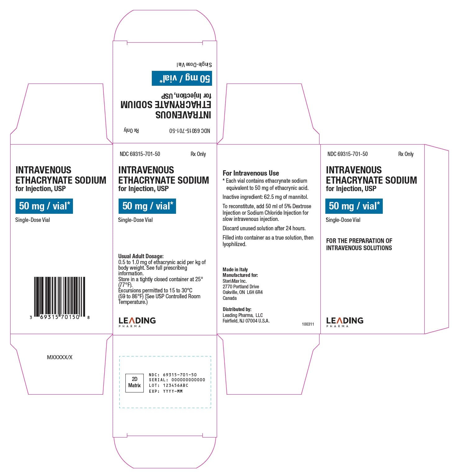 Ethacrynate Sodium — Reference image, actual packaging may vary