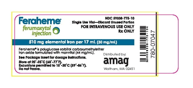 Ferumoxytol — Reference image, actual packaging may vary