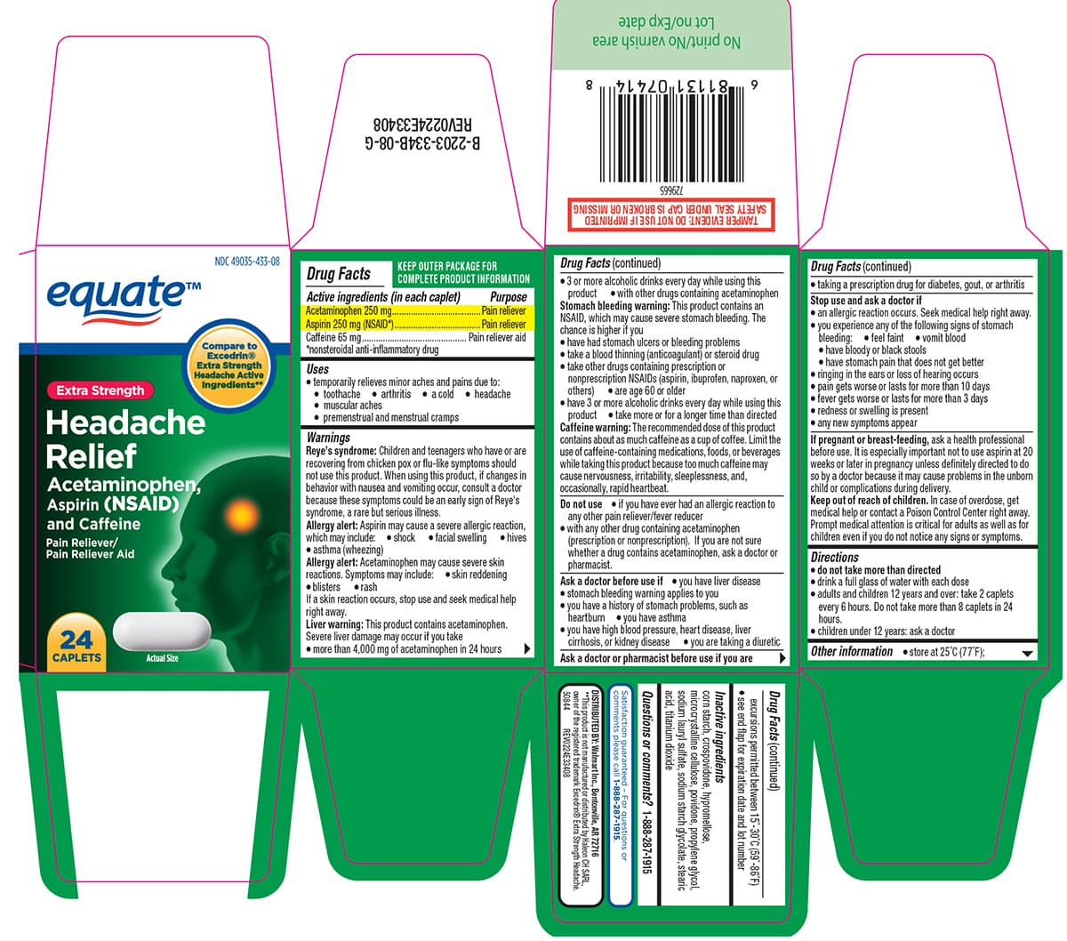 Acetaminophen , Aspirin and Caffeine package label