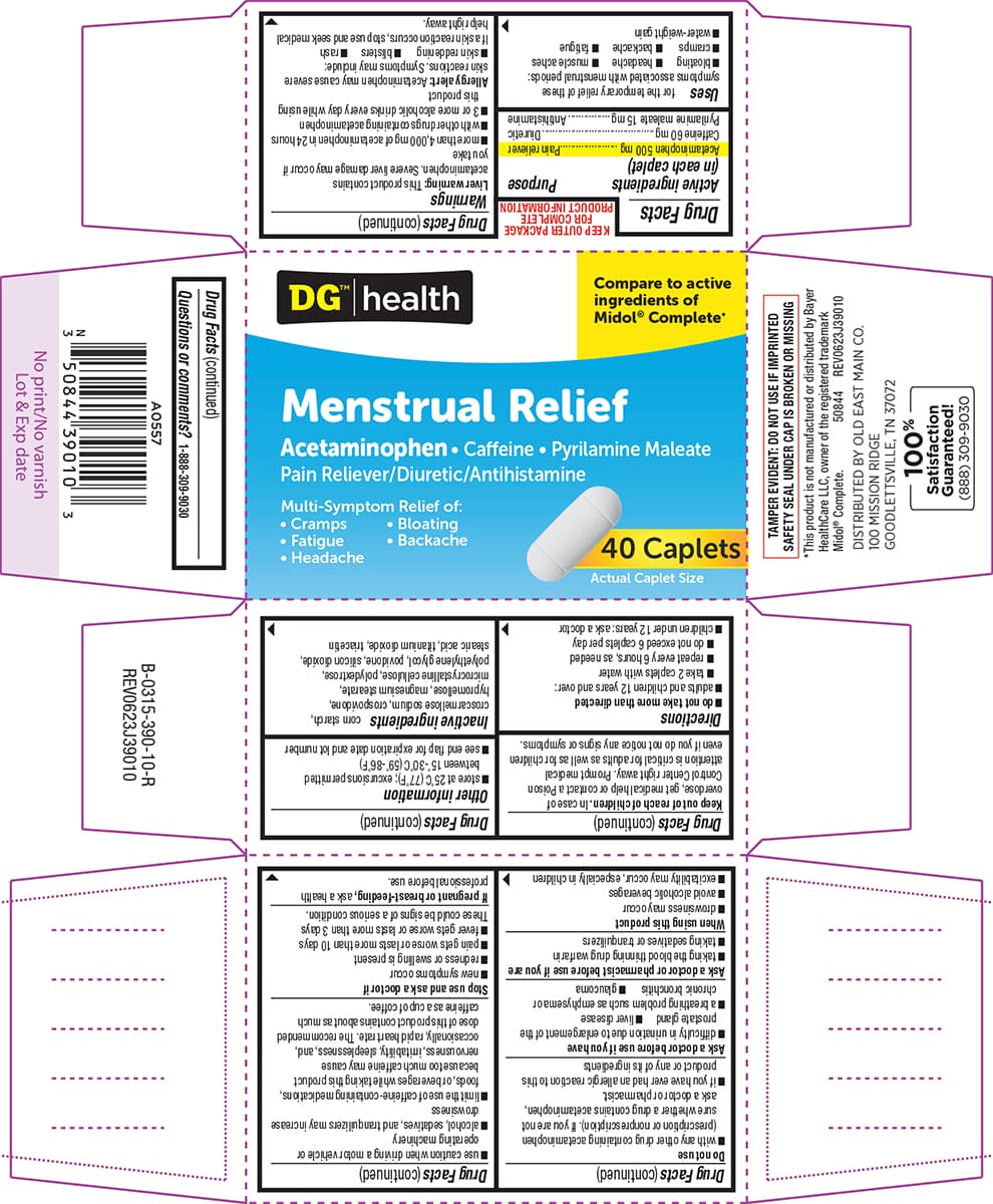Midol Complete, Travel Basix (Acetaminophen, Caffeine, and Pyrilamine Maleate) package label