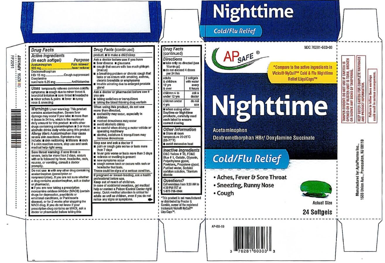 Nighttime Cold and Flu (Acetaminophen, Dextromethrophan Hbr, Doxylamine Succinate) package label