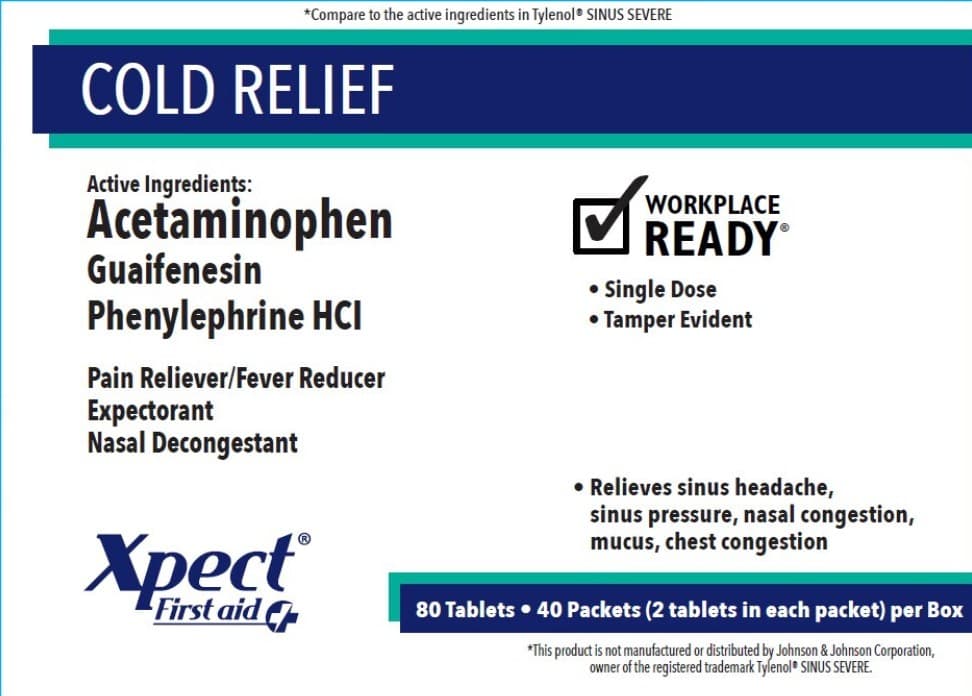 Xpect Cold Relief (Acetaminophen Guaifenesein Phenylephrine HCL) package label