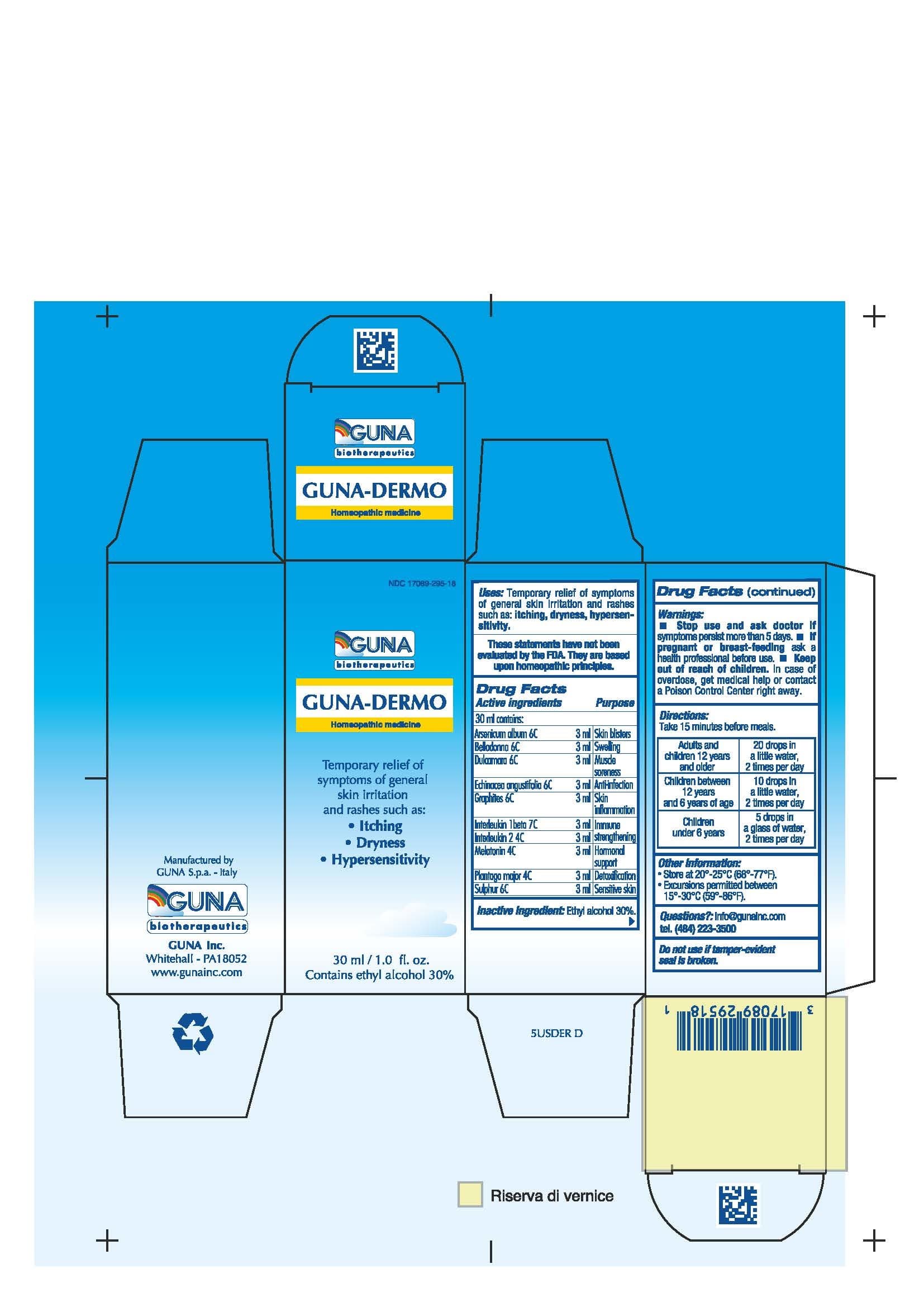 Guna-Dermo (Aldesleukin - Arsenic Trioxide - Atropa Belladonna - Canakinumab - Echinacea Angustifolia - Graphite - Melatonin - Plantago Major - Solanum Dulcamara Flower - Sulfur -) package label