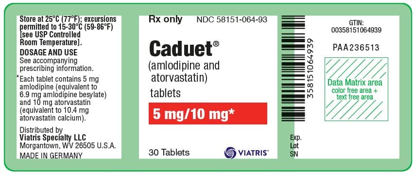 Caduet (Amlodipine and Atorvastatin) package label