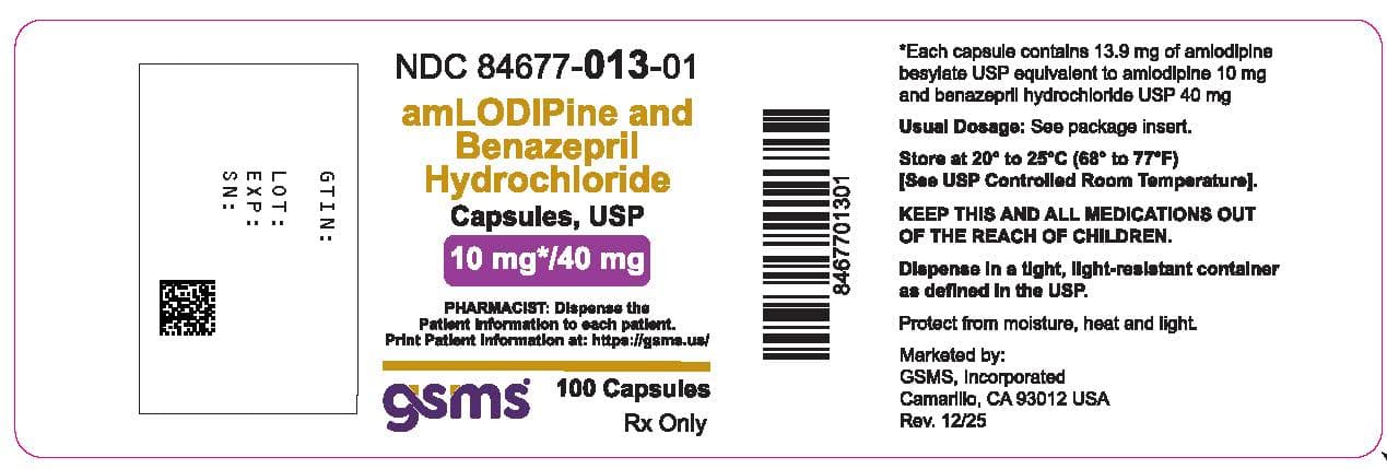 Amlodipine and Benazepril Hydrochloride package label