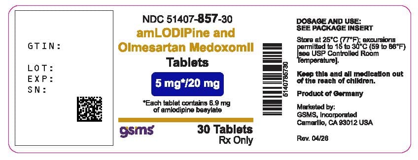 Amlodipine and Olmesartan Medoxomil package label