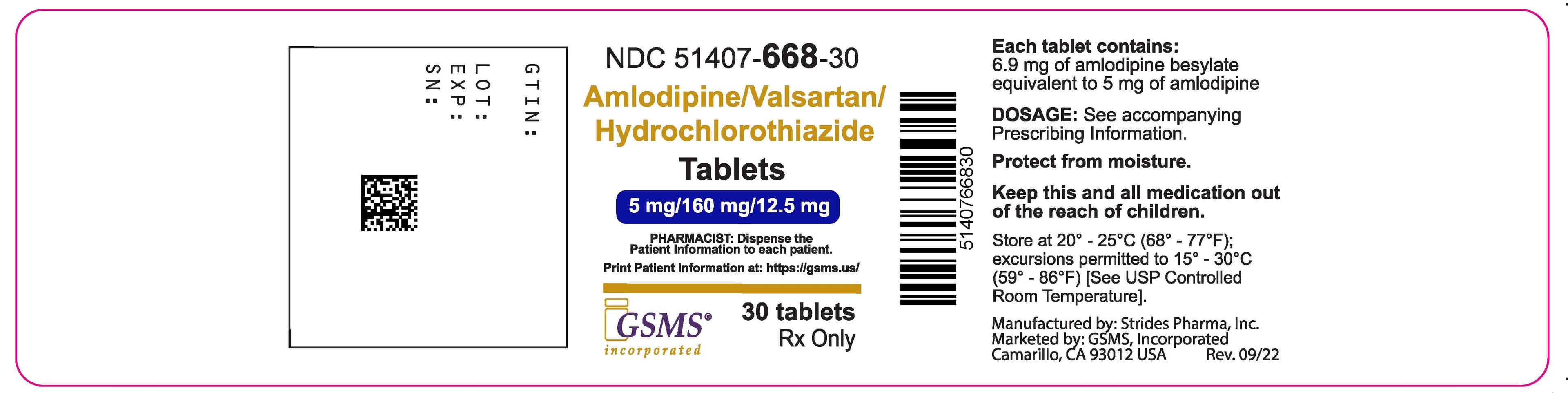Amlodipine, Valsartan, Hydrochlorothiazide (Amlodipine Besylate Valsartan Hydrochlorothiazide) package label
