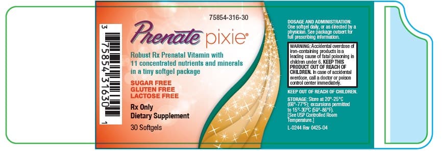 Prenate Pixie (Ascorbic Acid, Biotin, Cholecalciferol, Cyanocobalamin, Levomefolate Calcium, Folic Acid, Ferrous Asparto Glycinate, Potassium Iodide, Pyridoxine Hydrochloride, .alpha.-Tocopherol Acetate, Dl-, Docosahexaenoic Acid, and Blueberry) package label