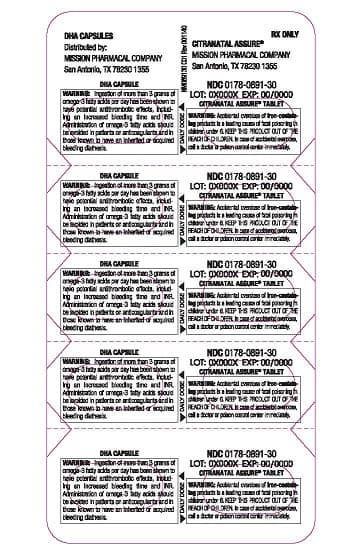 Citranatal Assure (Ascorbic Acid, Calcium Citrate, Iron, Vitamin D, Dl- Alpha- Tocopherol Acetate, Thiamine, Riboflavin, Niacinamide, Pyridoxine Hydrochloride, Folic Acid, Iodine, Zinc, Copper, Docusate Sodium, Doconexent and Icosapent) package label
