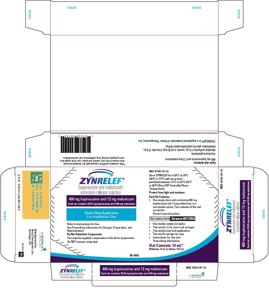 Zynrelef (Bupivacaine and Meloxicam) package label