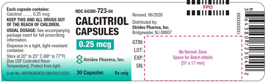 Calcitriol Capsules 0.5 Mcg package label