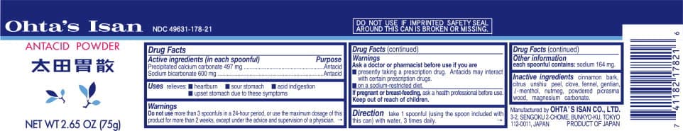 Ohtas Isan Antacid (Calcium Carbonate, Sodium Bicarbonate) package label