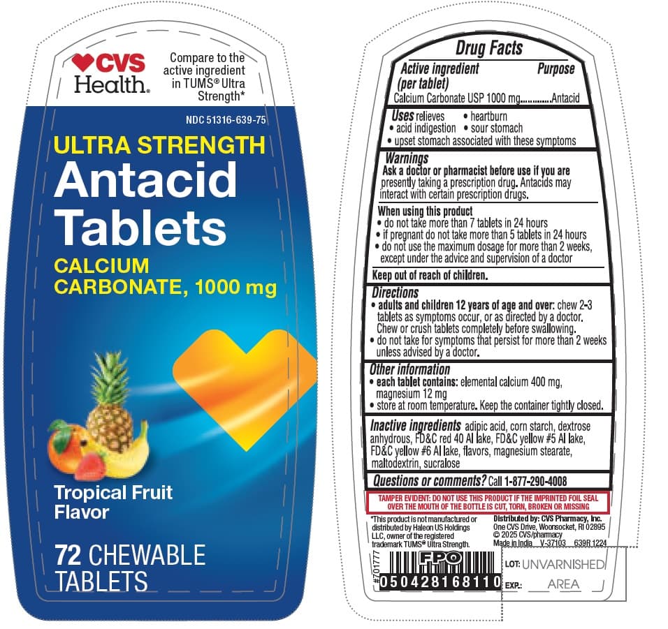 Calcium Carbonate 1000 Mg - Tropical Fruit package label