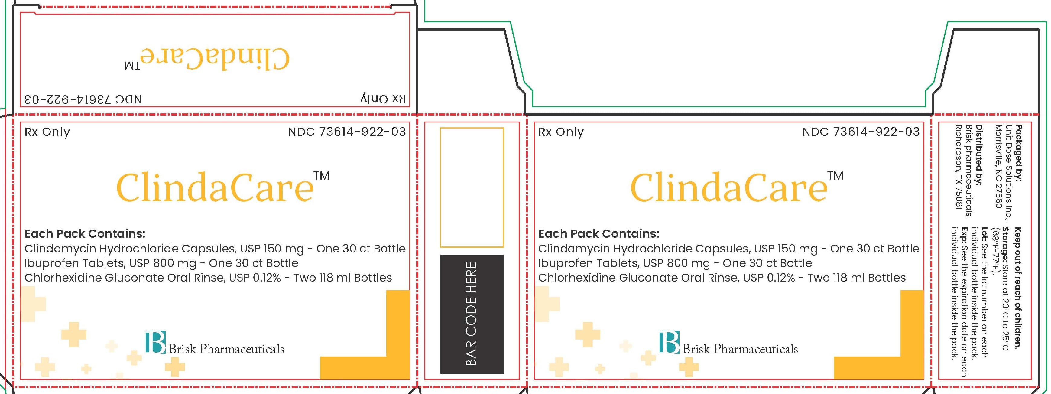 Clindacare (Clindamycin, Ibuprofen, Chlorhexidine Gluconate) package label