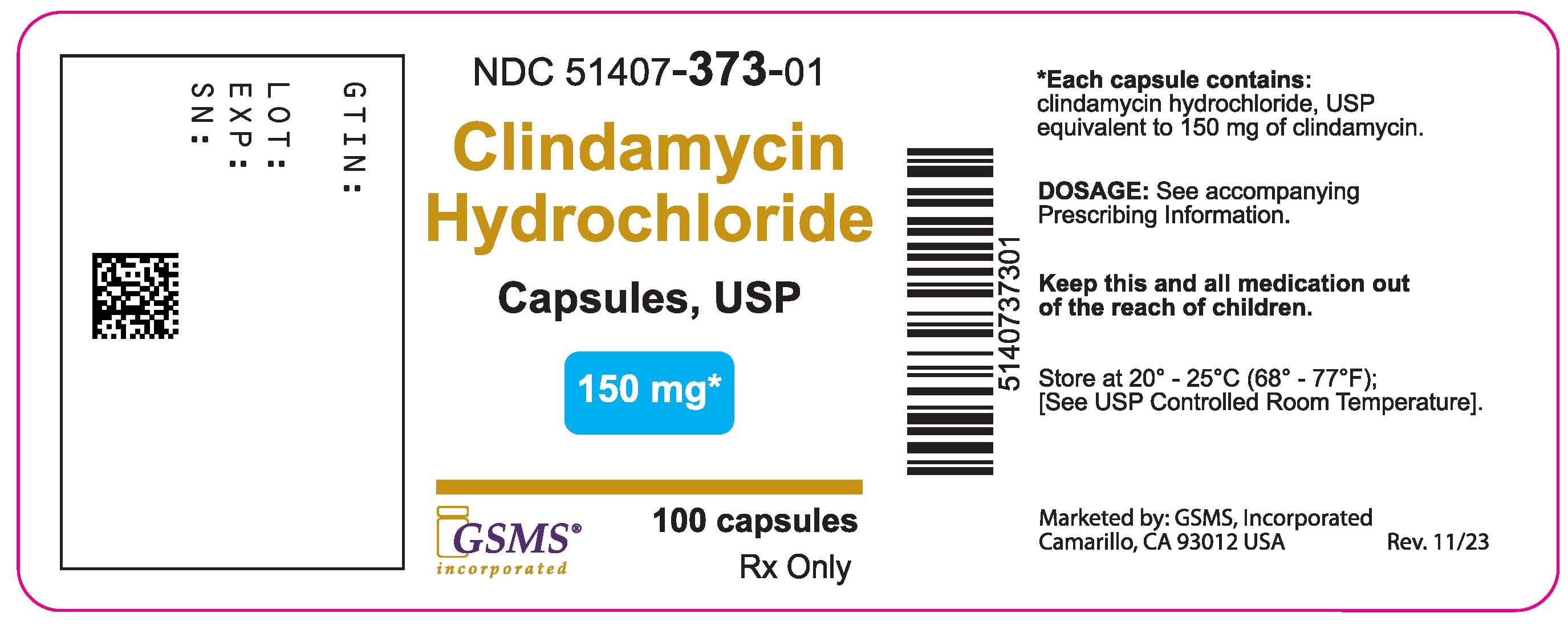 Clindagel (Clindamycin) package label