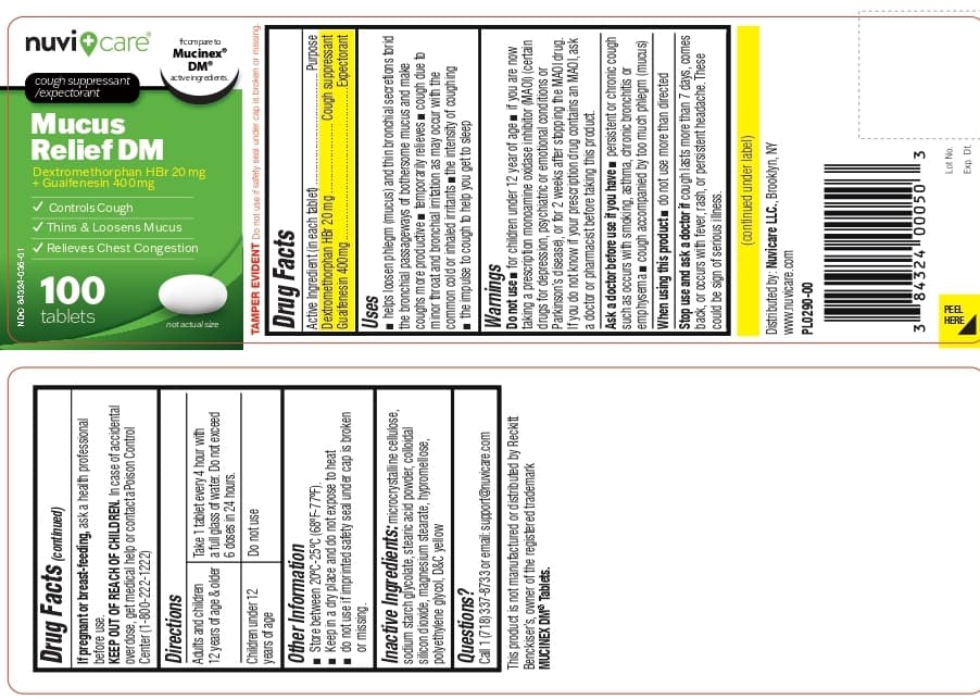 Mucus Relief Dm (Dextromethorphan HBR 20mg Guaifenesin 400mg) package label