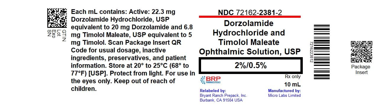 Dorzolamide Hydrochloride and Timolol Maleate Ophthalmic Solution package label