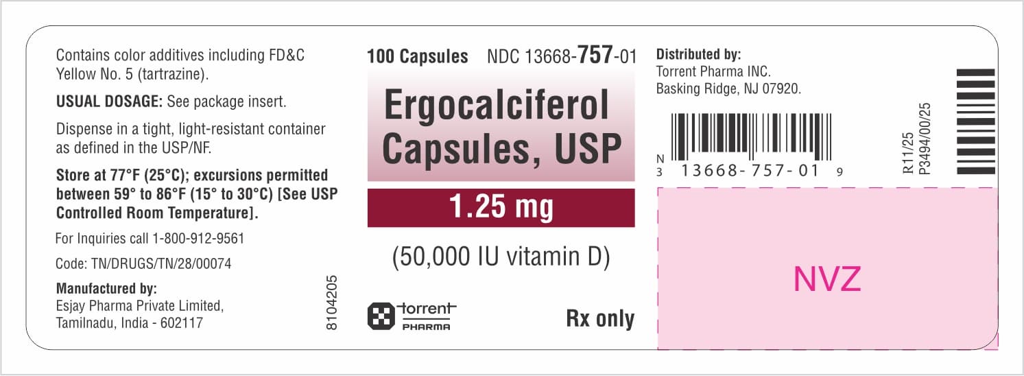 Vitamin D (Ergocalciferol) package label