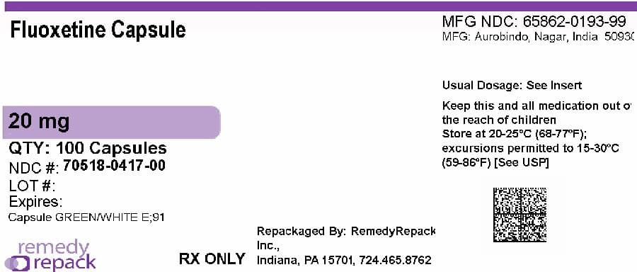 Fluoxetine package label