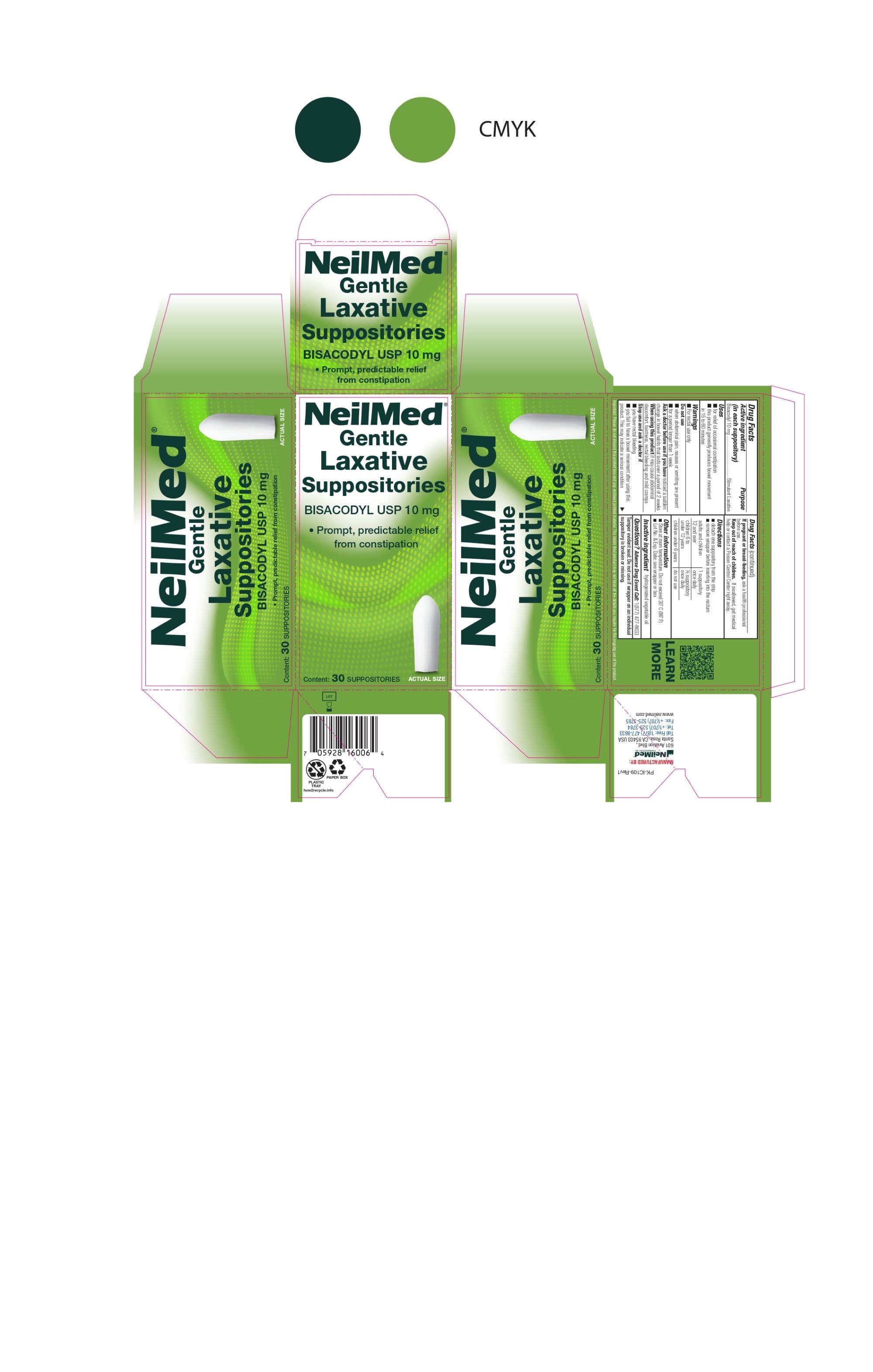 Gentle Laxative Bisacodyl package label