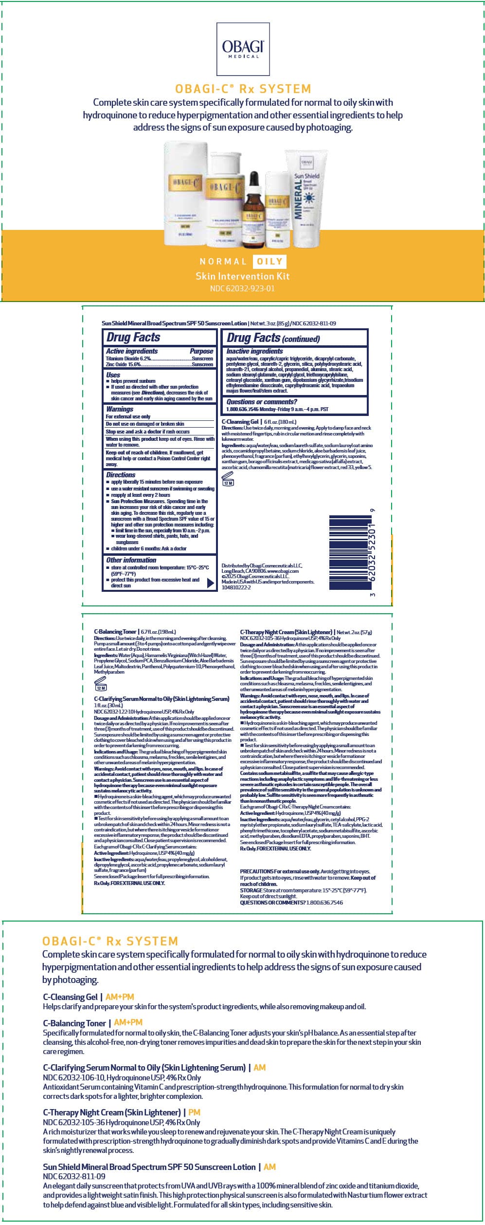 Obagi Nu-Derm System Normal-Oily Skin Transformation (Hydroquinone, Titanium Dioxide, Zinc Oxide) package label