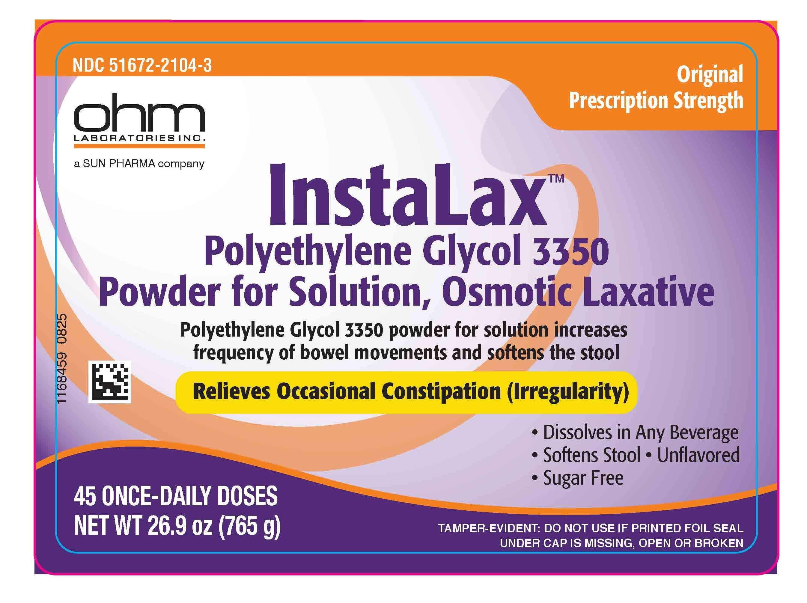 Polyethylene Glycol 3350 (Instalax Polyethylene Glycol 3350) package label