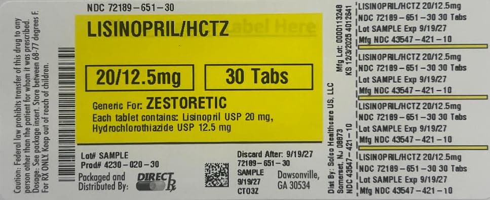 Lisinopril/hctz package label