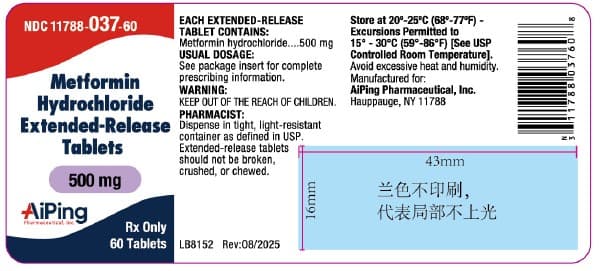 Metformin Hydrochloride Extended-Release Tablets package label