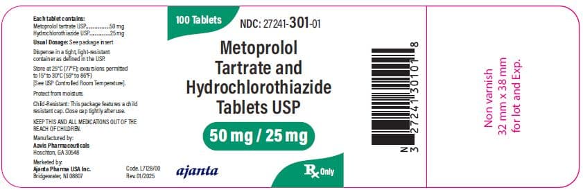 Metoprolol Tartrate and Hydrochlorothiazide package label