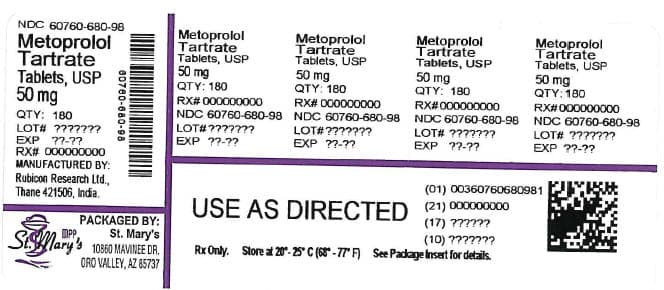 Metoprolol Tartrate package label