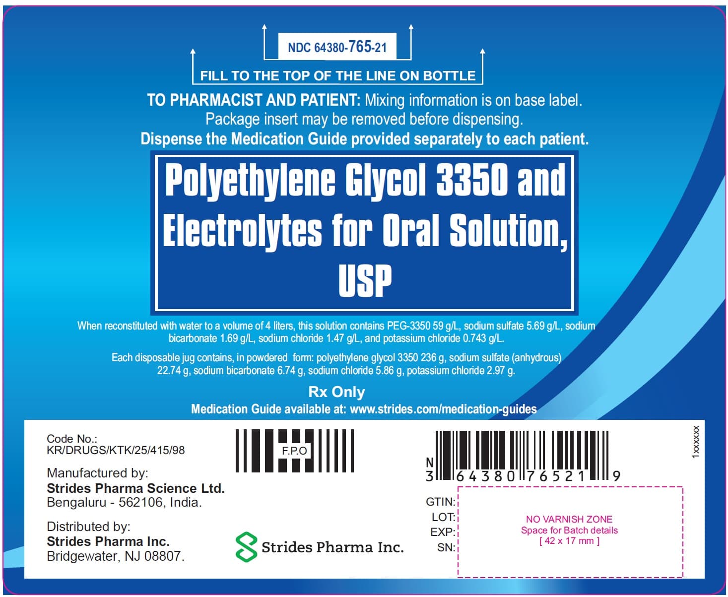 Polyethylene Glycol 3350 and Electrolytes with Lemon Flavor package label