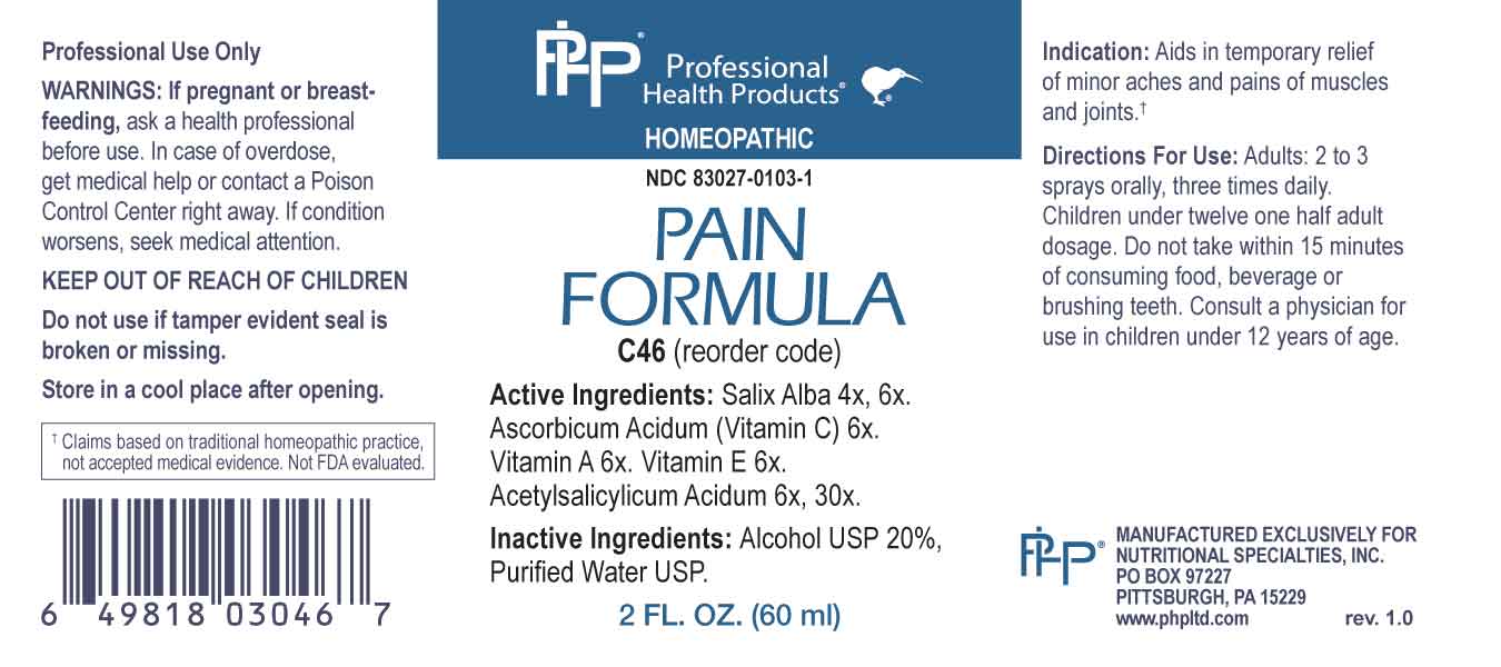 Pain Formula (Salix Alba, Ascorbicum Acidum, Vitamin A, Vitamin E, Acetylsalicylicum Acidum) package label